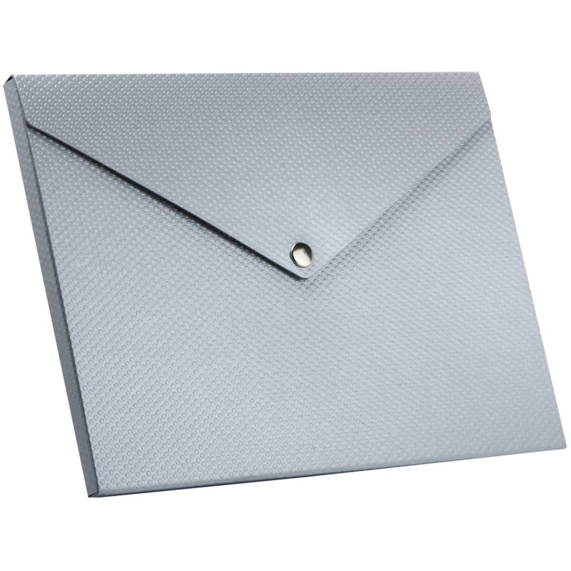 JAM Paper Textured Silver Kraft 9.25" x 12.25" Recycled Portfolio